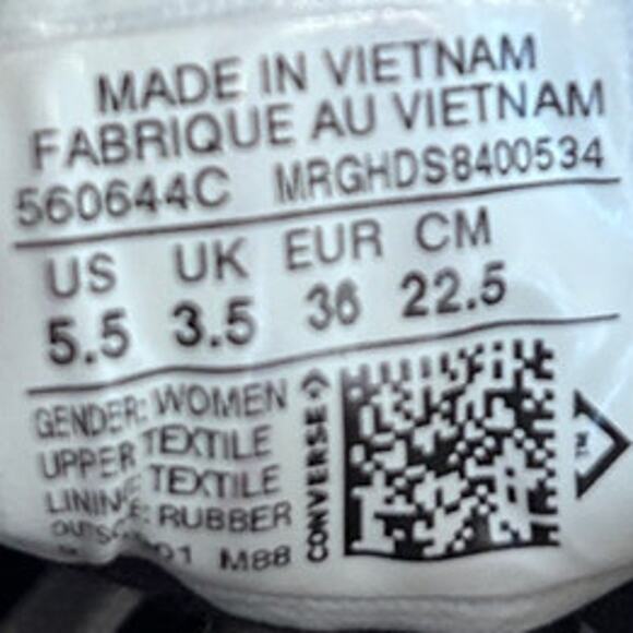 Converse All Star -CT Ox Low Top Almost -Sneakers -Black -Women's - 5.5 -560644C - Picture 9 of 9